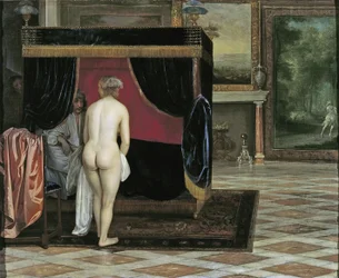 La moglie di Kandaules scopre il nascondiglio di Gyges