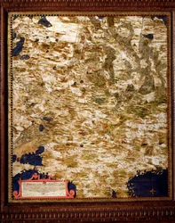 Regione di Mosca Mappa realizzata da Egnazio Danti, matematico, cosmografo e architetto italiano. Intorno al 1567. Firenze, Palazzo Vecchio, Sala del Mappamondo