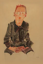 2022 NYR 20682 0724 000(egon schiele seduto con le mani giunte ritratto studio dr oska011034)