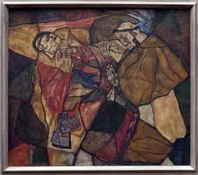 Agonia. Dipinto di Egon Schiele (1890-1918), Olio su Tela 1912. Arte austriaca, XX secolo. Neue Pinakothek, Monaco (Germania).