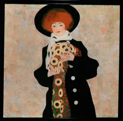 Bildnis einer Frau mit schwarzem Hut [Ritratto di una donna ...