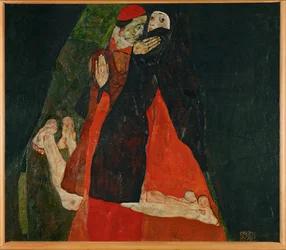 Cardinale e suora, carezze (olio su tela)