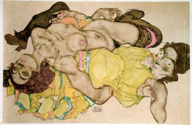 Donne curve. Disegno di Egon Schiele