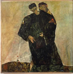 Eremiti. Egon Schiele e Gustav Klimt (olio su tela)