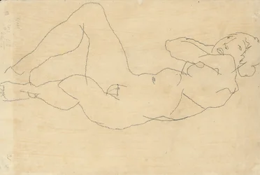 Nudo femminile con le mani dietro la testa, 1914