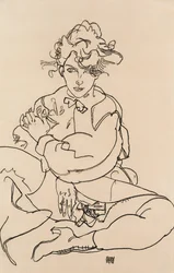 Ragazza seduta con le gambe divaricate, 1918