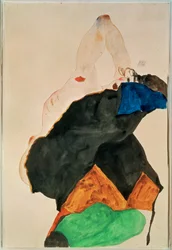 Ragazza con gomito alzato (acquerello e matita)