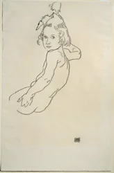 Kinderakt (gesso nero su carta)