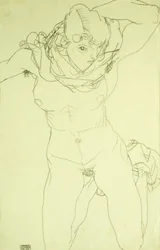 Nudo inginocchiato di fronte, 1914