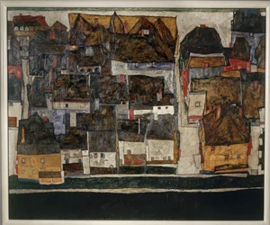 Krumlov e la Moldava - Krumlov sulla Moldava ... (olio su tela)