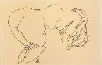 Nudo con capelli lunghi, inclinato in avanti, vista posteriore, 1918
