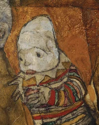 Madre con due bambini (olio su tela)