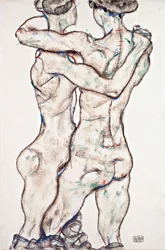 Ragazze nude che si abbracciano