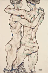 Ragazze nude che si abbracciano