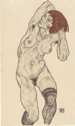 Nudo con calze nere