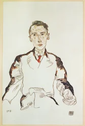Ritratto del Dr. Heinrich Rieger (gouache, acquerello e matita)