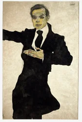 Ritratto di Max Oppenheimer, disegno di Egon Schiele