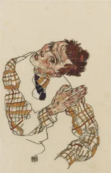 Autoritratto con camicia a quadri, 1917