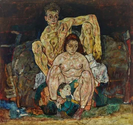 La famiglia coppia accovacciata, 1918