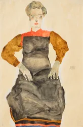 Donna con grembiule nero