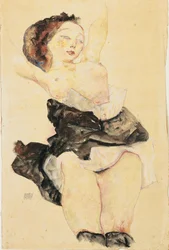 Giovane ragazza sdraiata, seminuda, 1912