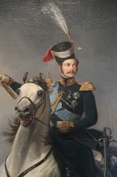 Ritratto del Cesarevic Alessandro Nikolaevich a cavallo