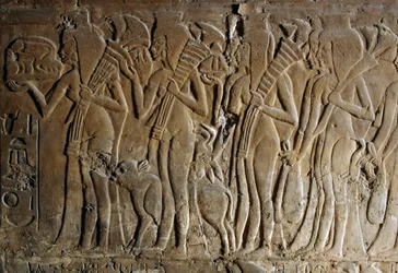 Bassorilievo dalla tomba di Maia, nutrice di Tutankhamon, Saqqara, Egitto, Civiltà Egizia, Nuovo Regno, Dinastia XVIII (dettaglio)