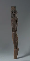 Gamba di sedia o letto con il dio Bes, 1540-1296 a.C.