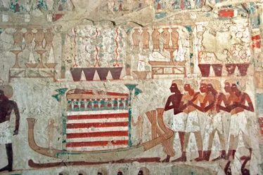 Antichità egizia: pittura che decora la tomba di Userhat