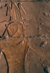 Rilievo dipinto, Tempio funerario di Hatshepsut, Deir el-Bahri, necropoli tebana (Lista del Patrimonio Mondiale UNESCO)