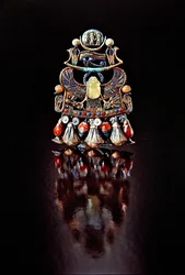 Pettorale con uno scarabeo uccello, dalla tomba di Tutankhamon, Nuovo Regno
