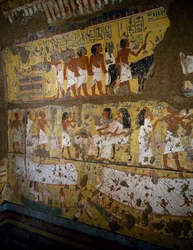 Ricostruzione della Cappella di Maia, Deir el-Medina, argilla e stucco dipinto, Civiltà Egizia, Nuovo Regno, XVIII Dinastia