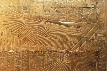 Rilievo dal pannello esterno posteriore della seconda cappella funeraria, Tesori di Tutankhamon, Egitto, civiltà egizia, Nuovo Regno, XVIII dinastia