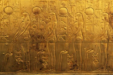 Rilievo sul pannello esterno destro della seconda cappella funeraria, Tesoro di Tutankhamon, Egitto, Civiltà Egizia, Nuovo Regno, Dinastia XVIII