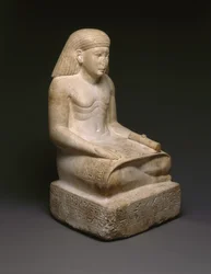 Statua dello scriba di Amunhotep, figlio di Nebiry, c.1426-1400 a.C. (calcare)