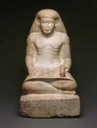 Statua dello scriba di Amunhotep, figlio di Nebiry, c.1426-1400 a.C. (calcare)