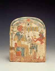 Stele che raffigura il defunto davanti a Horus, da Luxor, Nuovo Regno