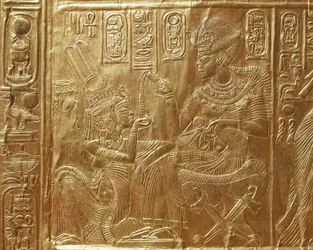 Tutankhamon e sua moglie, dettaglio del cassetto rituale