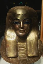 Maschera mortuaria di Yuya, dalla Tomba di Yuya Tjuya, Valle dei Re, Egitto, Civiltà Egizia, Nuovo Regno, Dinastia XVIII