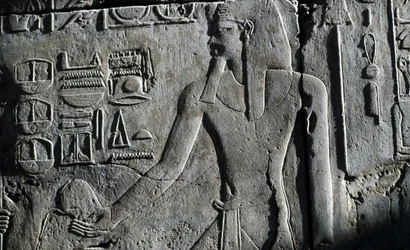 Bassorilievo, Tempio di Luxor, Luxor, Tebe (Patrimonio dell