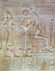 Rilievo colorato, tempio di Seti I, Abido, Egitto