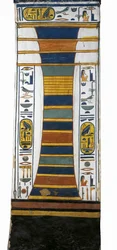 Egitto, Tebe, Luxor, Valle delle Regine, Tomba di Nefertari, pilastro Djed che rappresenta la colonna vertebrale di Osiride con midollo osseo di resurrezione, dalla XIX dinastia
