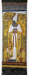 Egitto, Tebe, Luxor, Valle delle Regine, Tomba di Nefertari, pittura murale di Osiride nella camera funeraria della XIX dinastia
