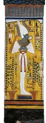 Egitto, Tebe, Luxor, Valle delle Regine, Tomba di Nefertari, pittura murale di Osiride nella camera funeraria della XIX dinastia