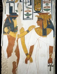 Nefertari, (dettaglio) dagli affreschi nella seconda camera della Tomba di Nefertari, Valle delle Regine, Luxor, Tebe (Lista del Patrimonio Mondiale dell