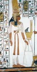 Nefertari, (dettaglio) dagli affreschi nella seconda camera della Tomba di Nefertari, Valle delle Regine, Luxor, Tebe (Patrimonio dell
