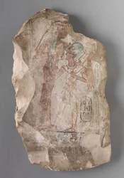 Ostracon: Ramses II Allattato da una Dea, c.1279-1213 a.C.
