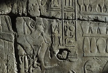 Rilievo, Tempio di Amon, Luxor, antica Tebe (Patrimonio Mondiale dell