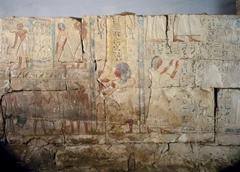 Rilievo dalla tomba di Netcherouymes, importante funzionario di Ramses II, Saqqara, regno di Ramses II. Civiltà egizia, Nuovo Regno, XIX dinastia
