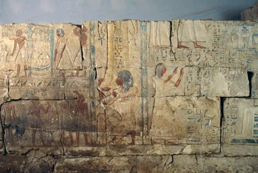 Rilievo dalla tomba di Netcherouymes, alto funzionario di Ramesse II, Saqqara, Egitto, Civiltà egizia, Nuovo Regno, XIX dinastia